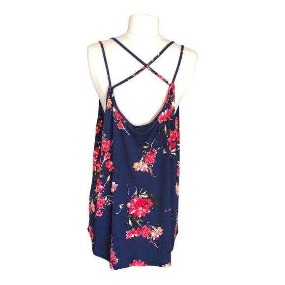 Papermoon NWT Women’s Basima Back Detail Navy Floral Strappy Knit Top Size 3X - Picture 7 of 12